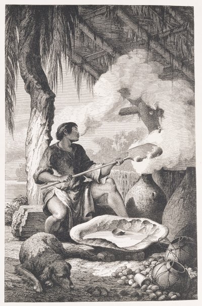 Produzione di gomma sulle rive del Madeira, da 